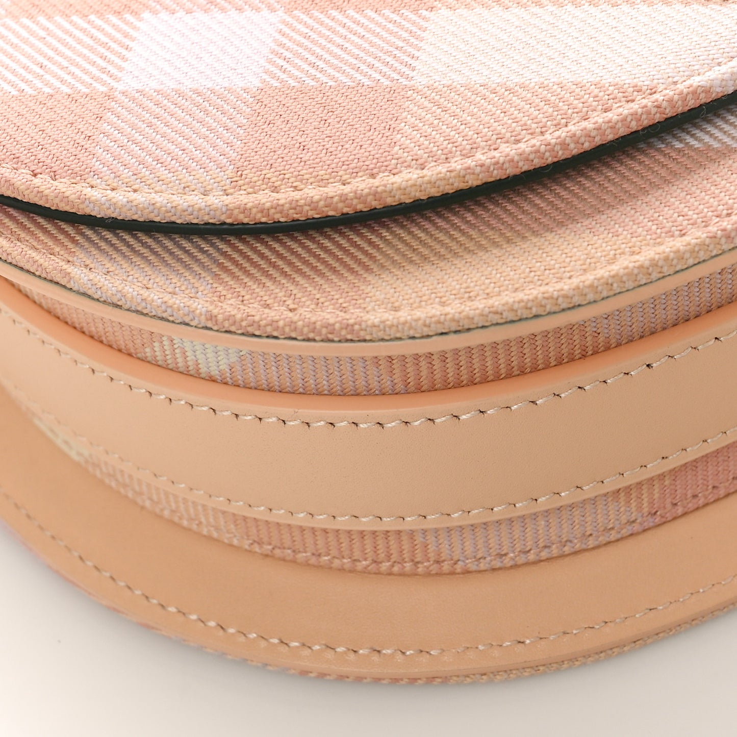 Jacquard Check Mini Rocking Horse Crossbody Peach