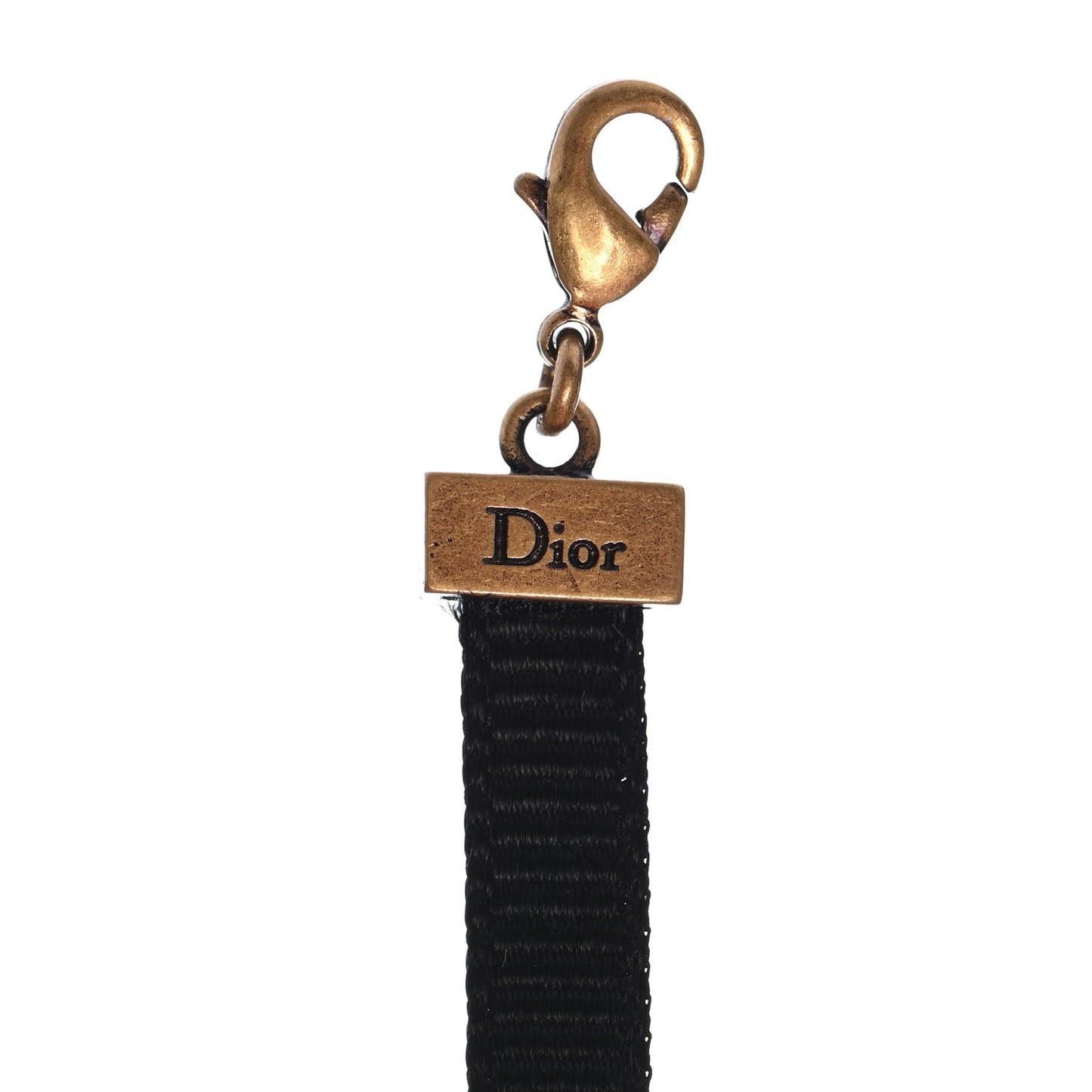 Grosgrain Ribbon J'Adior Logo Choker Necklace Black