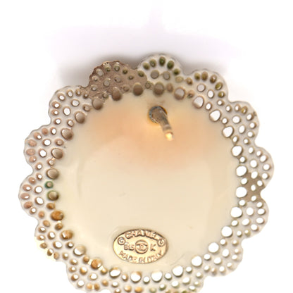 Chanel Pearl CC Round Earrings Light Gold 5 of 5