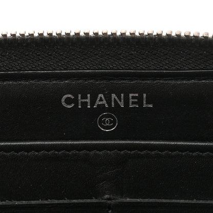 Chanel Glazed Calfskin Quilted Small Coco Boy Zip Around Wallet Black 6 of 8