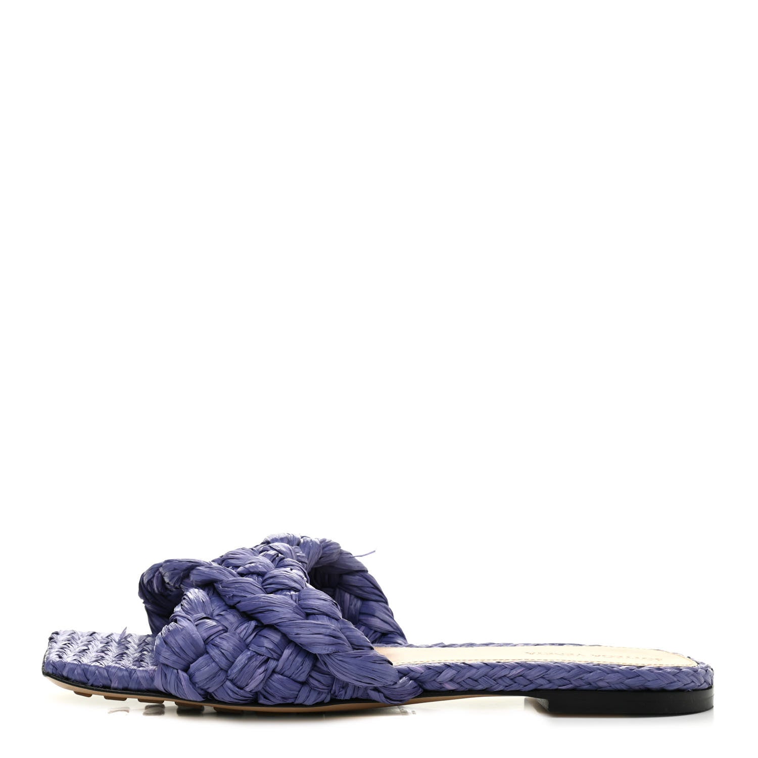 Bottega Veneta Raffia Twisted Intrecciato Stretch Flat Sandals 40 Lavender 1 of 7