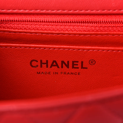 Chanel Lambskin Quilted Mini Rectangular Flap Red 6 of 9