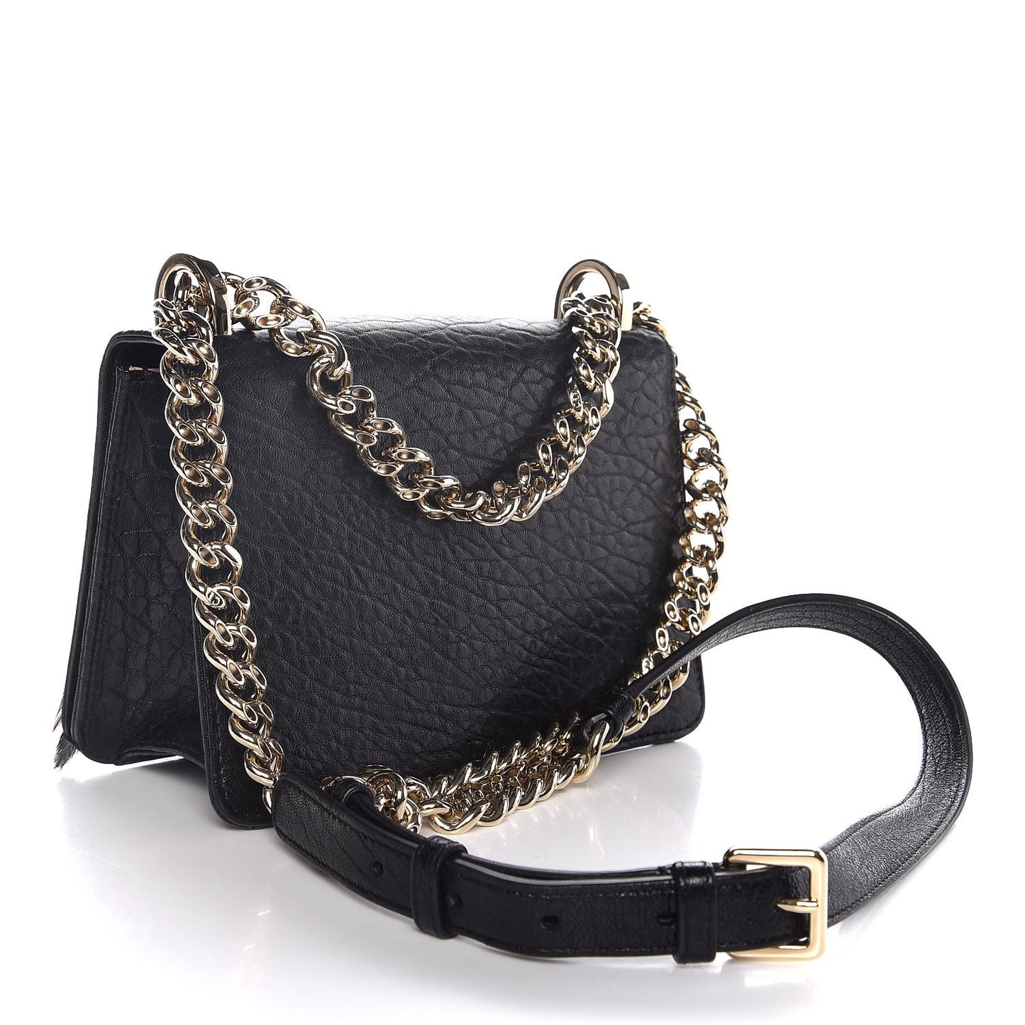 Crinkled Lambskin Embellished Diorama Club Bag Black