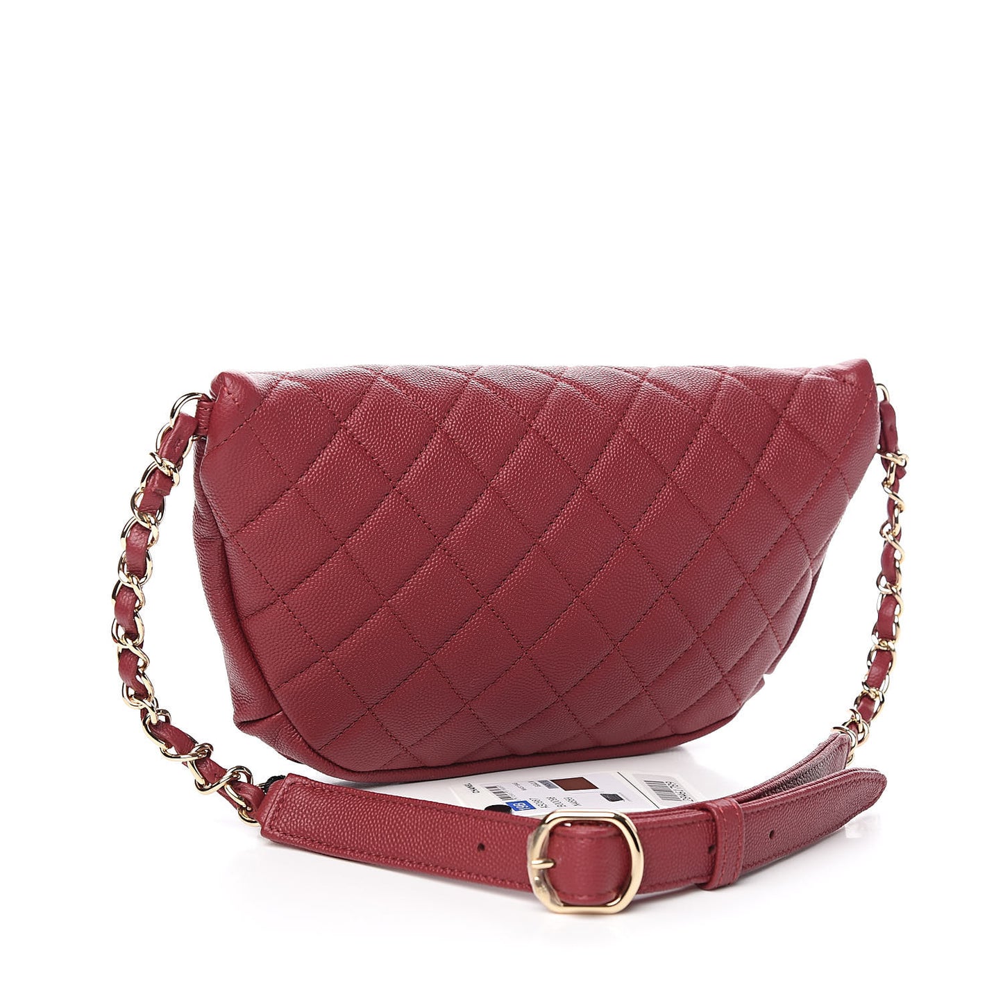 Caviar Quilted Business Affinity Waist Belt Bag Burgundy