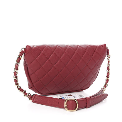 Chanel Caviar Quilted Business Affinity Waist Belt Bag Burgundy 3 of 10