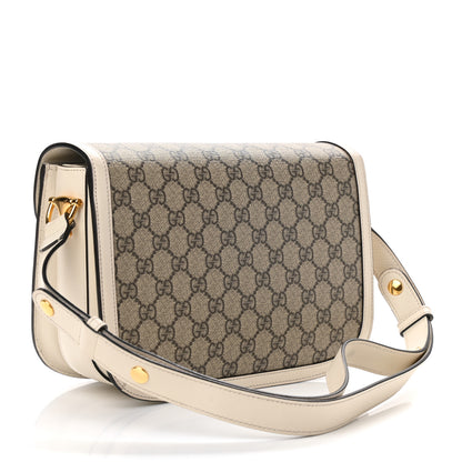 Gucci GG Supreme Monogram Horsebit 1955 Shoulder Bag Beige Mystic White 3 of 8