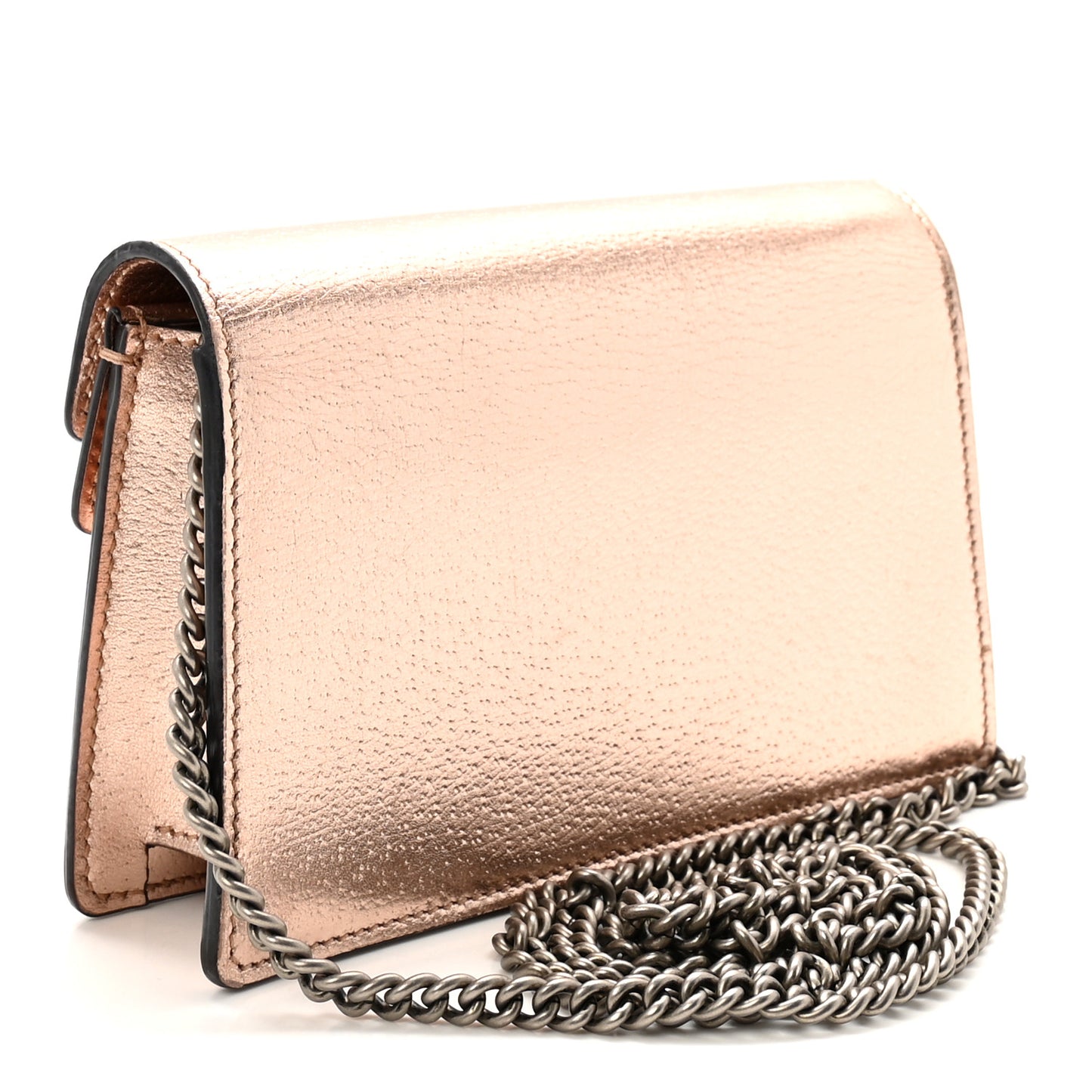 Metallic Calfskin Super Mini Dionysus Shoulder Bag Rose Gold