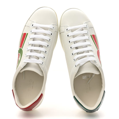Gucci Calfskin Interlocking G Womens New Ace Sneakers 35.5 White Red Flame Green 2 of 13