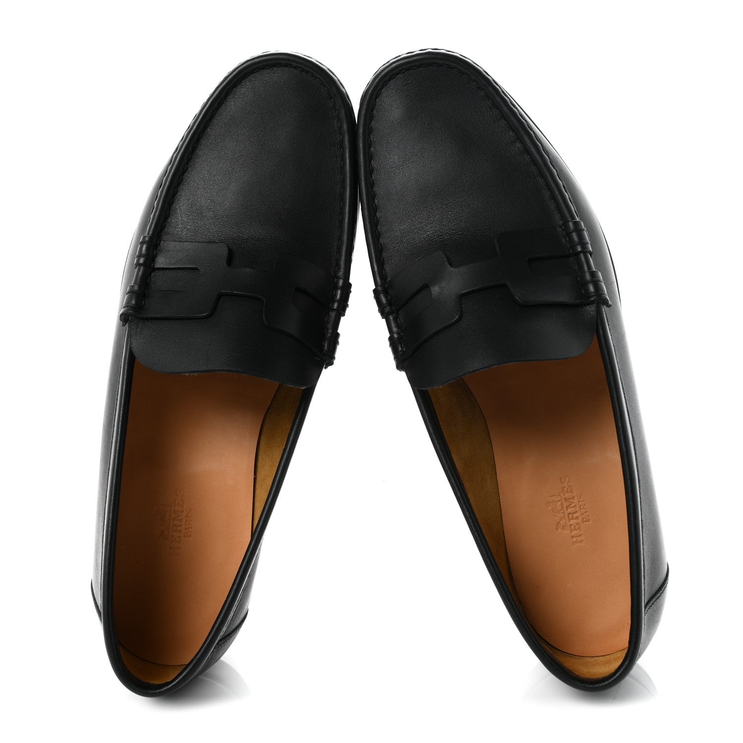Hermes Calfskin Mens Kennedy Loafers 40.5 Black 2 of 8