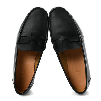 Hermes Calfskin Mens Kennedy Loafers 40.5 Black 2 of 8