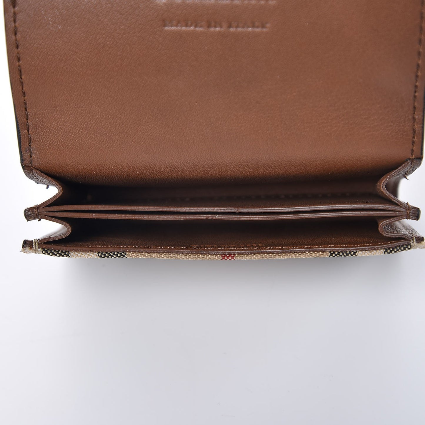 Calfskin Horseferry Check Chesam Card Case Tan