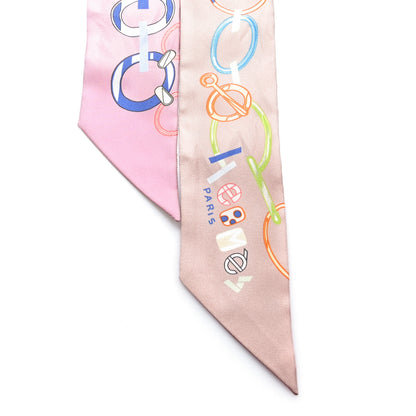Hermes Silk Do Re Boucles Twilly Rose Poudre Bleu 2 of 4