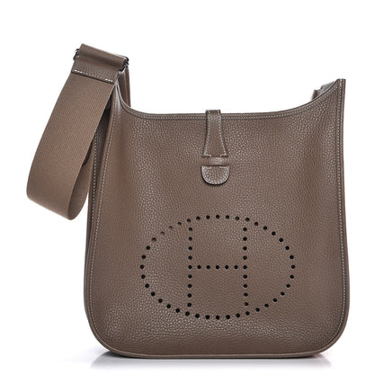 Hermes Taurillon Clemence Evelyne III PM Etoupe 1 of 7