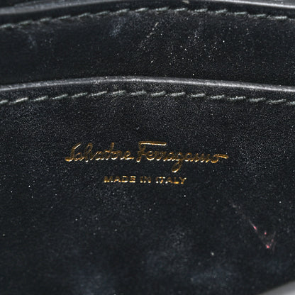 Salvatore Ferragamo Patent Calfskin Small Vela Flap Bag Black 6 of 11