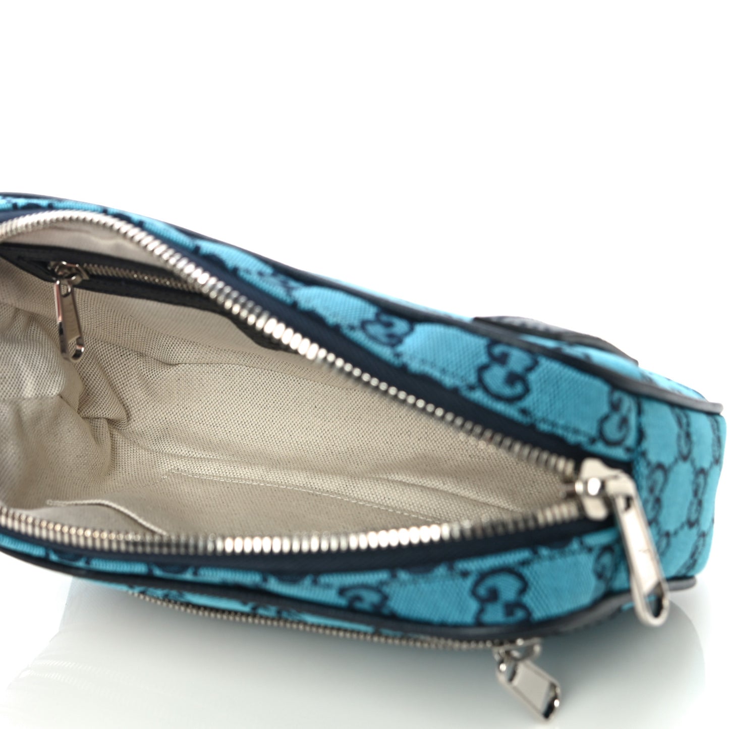 Monogram Multicolor Textured Calfskin Retro Interlocking G Belt Bag Light Blue