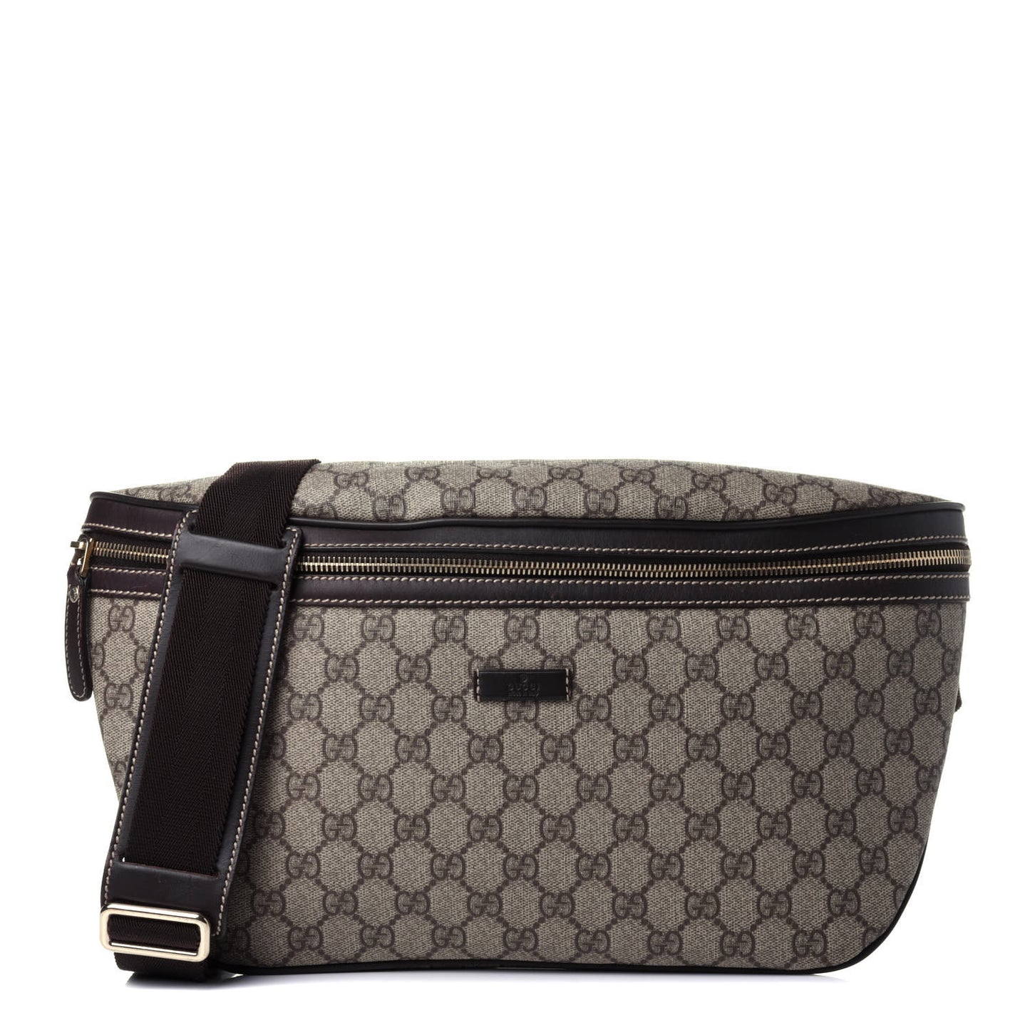 GG Supreme Monogram Belt Bag Dark Brown