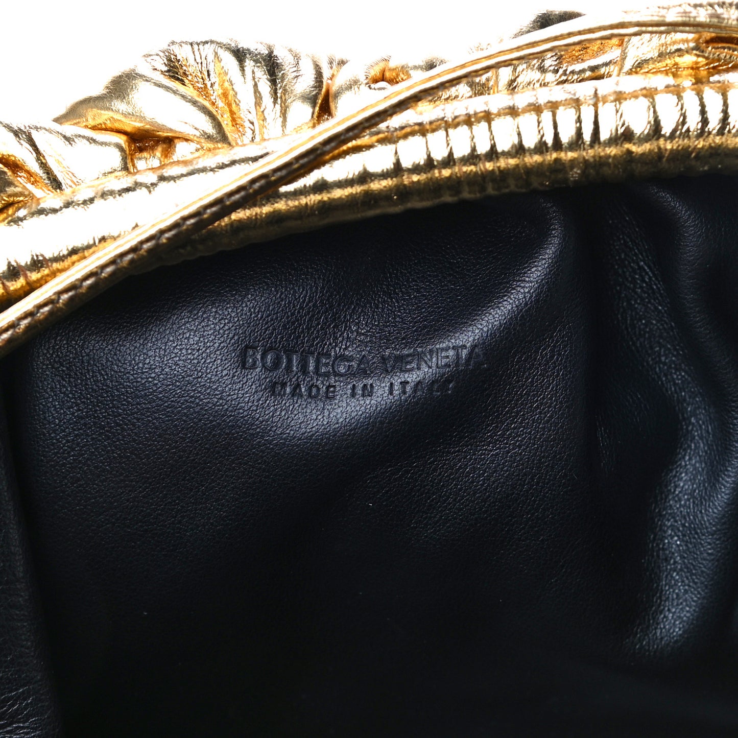 Metallic Bark Calfskin The Mini Pouch Gold