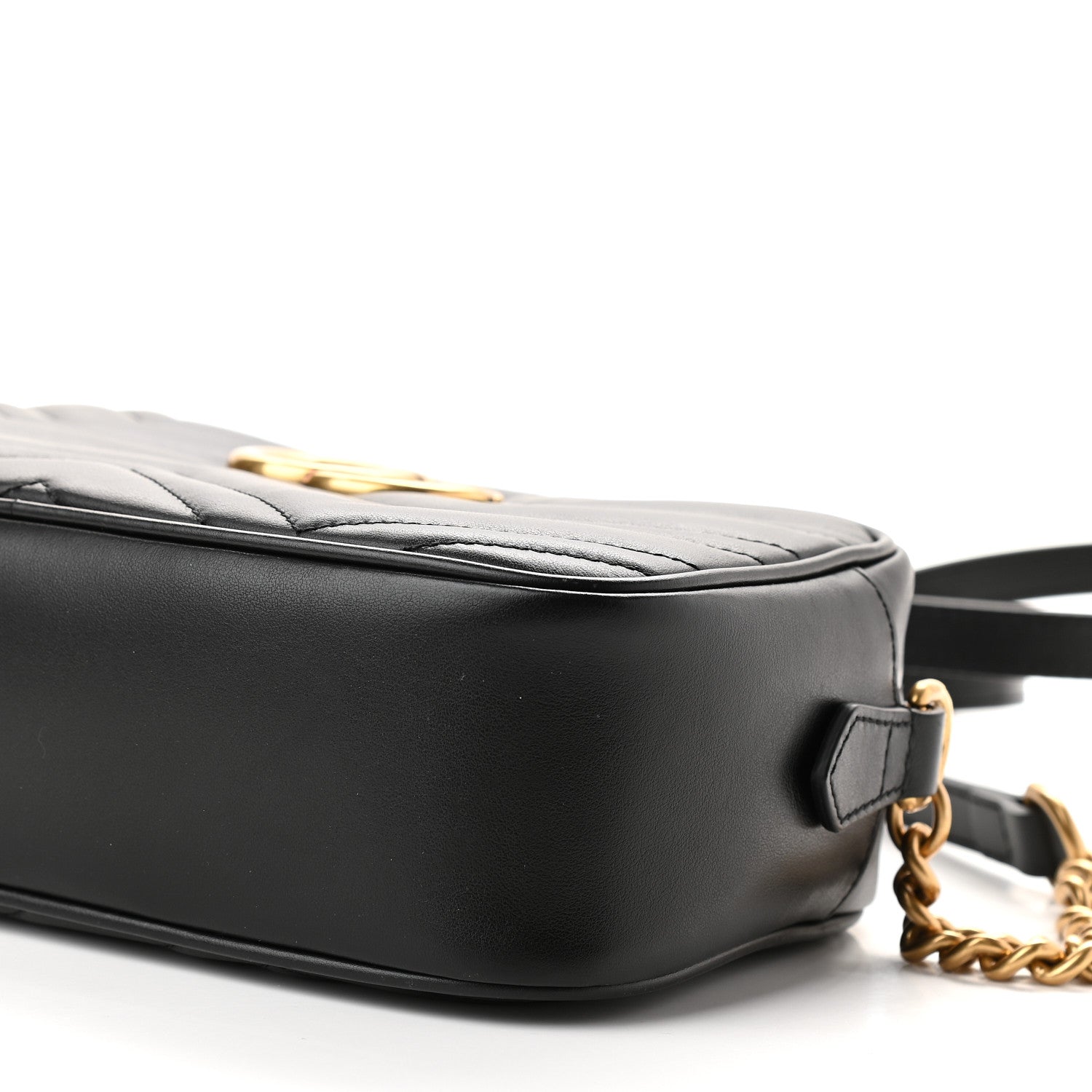 Gucci Calfskin Matelasse Small GG Marmont Chain Shoulder Bag Black 10 of 10