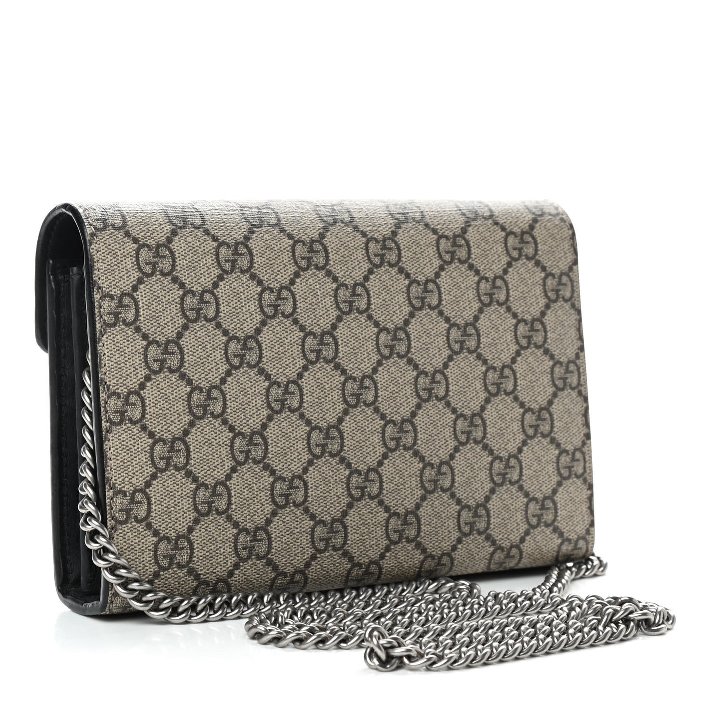 GG Supreme Monogram Mini Dionysus Chain Wallet Beige Black