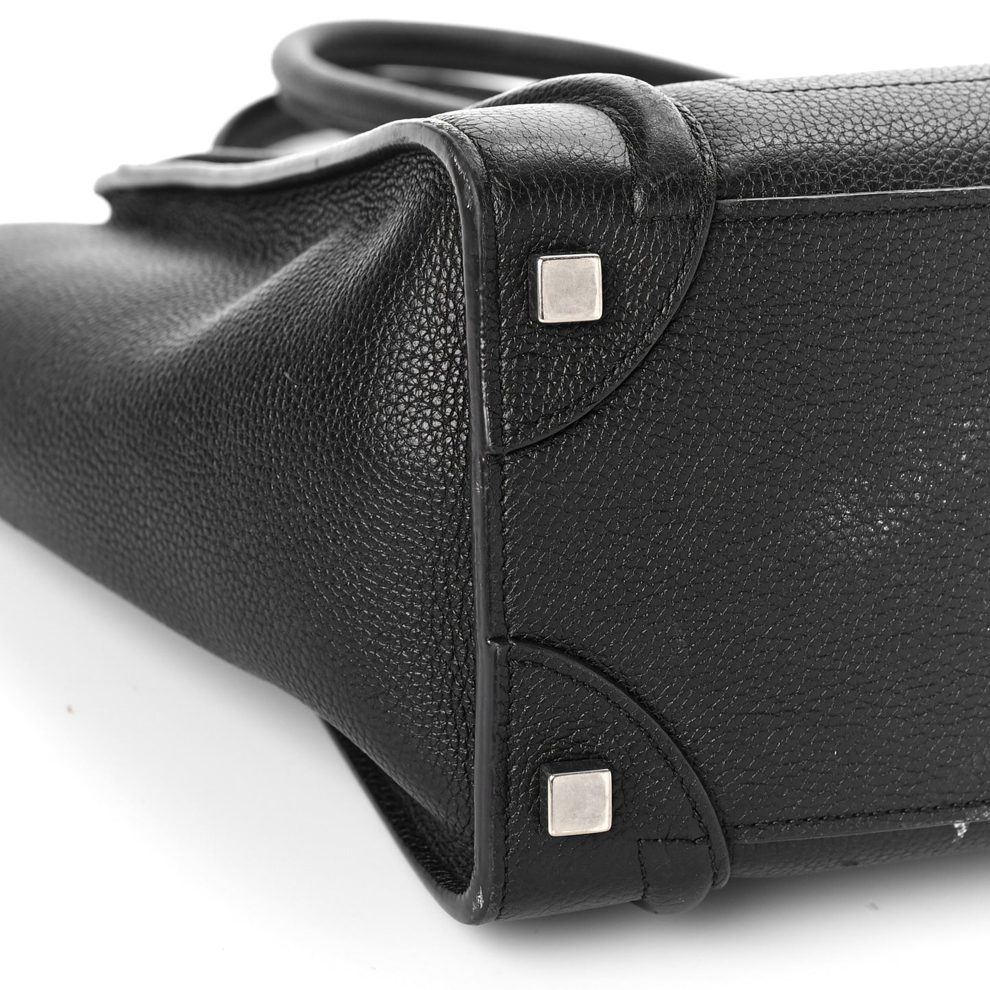Drummed Calfskin Micro Luggage Black