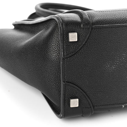 Celine Drummed Calfskin Micro Luggage Black 7 of 16