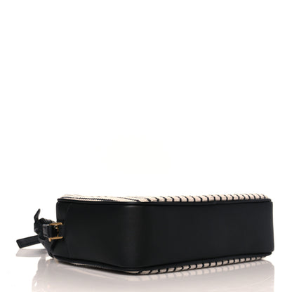 Saint Laurent Canvas Calfskin Monogram Lou Camera Bag Black Grey Cream 3 of 9