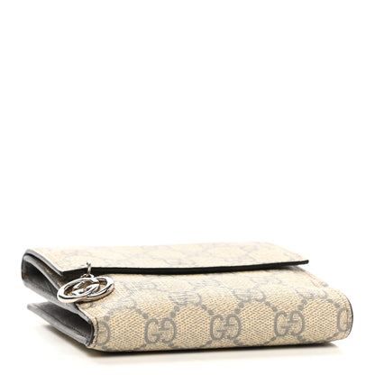 Gucci GG Supreme Monogram GG Pierce French Flap Wallet Ecru Grigio 4 of 9