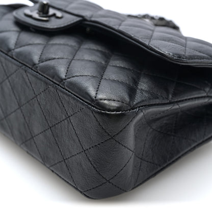 Chanel Crumpled Calfskin Quilted Medium Double Flap So Black 10 of 10