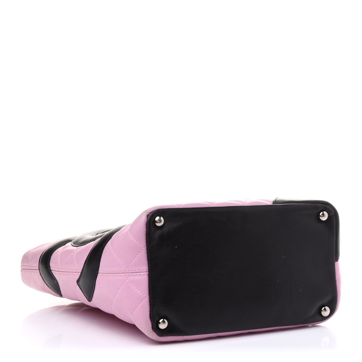 Chanel Calfskin Quilted Medium Cambon Tote Pink Black 4 of 17