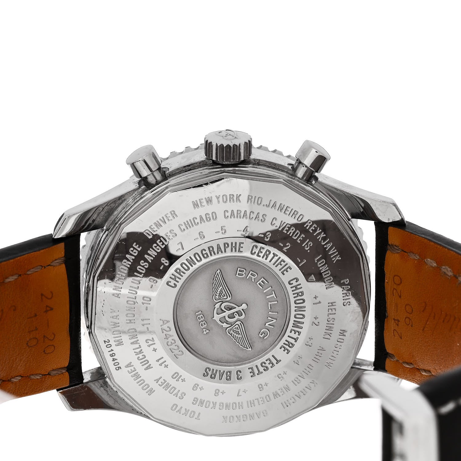 Breitling Stainless Steel Calfskin 46mm 1884 Chronometre Navitimer Automatic Watch Black A24322 4 of 5