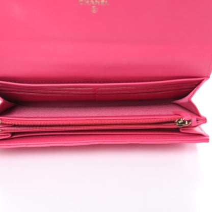 Chanel Lambskin Quilted Large Gusset Flap Wallet Fuchsia 5 of 10
