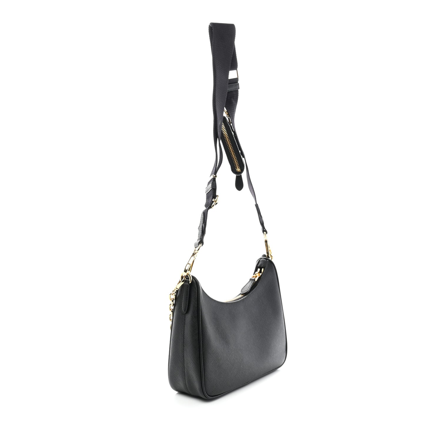 Saffiano Lux Re-Edition 2005 Shoulder Bag Black
