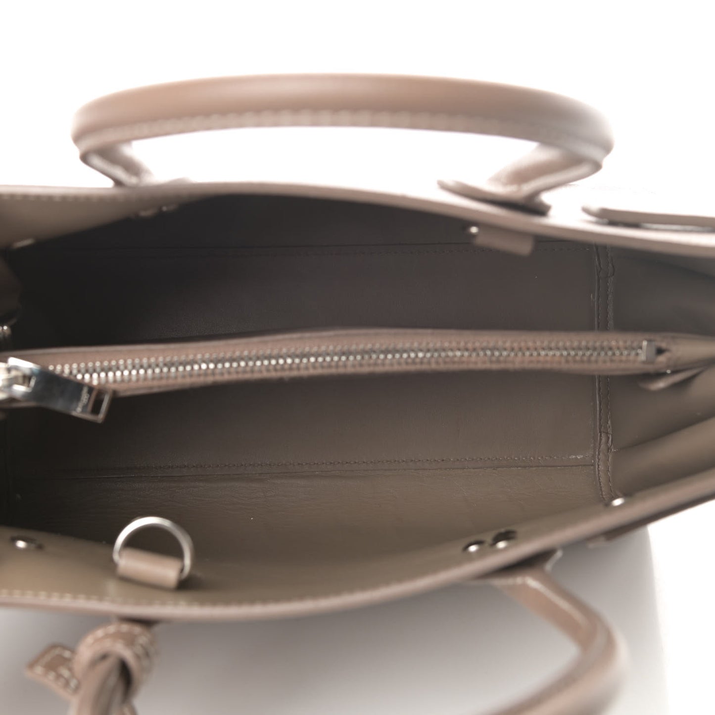 Grained Calfskin Topstich Baby Sac De Jour Taupe