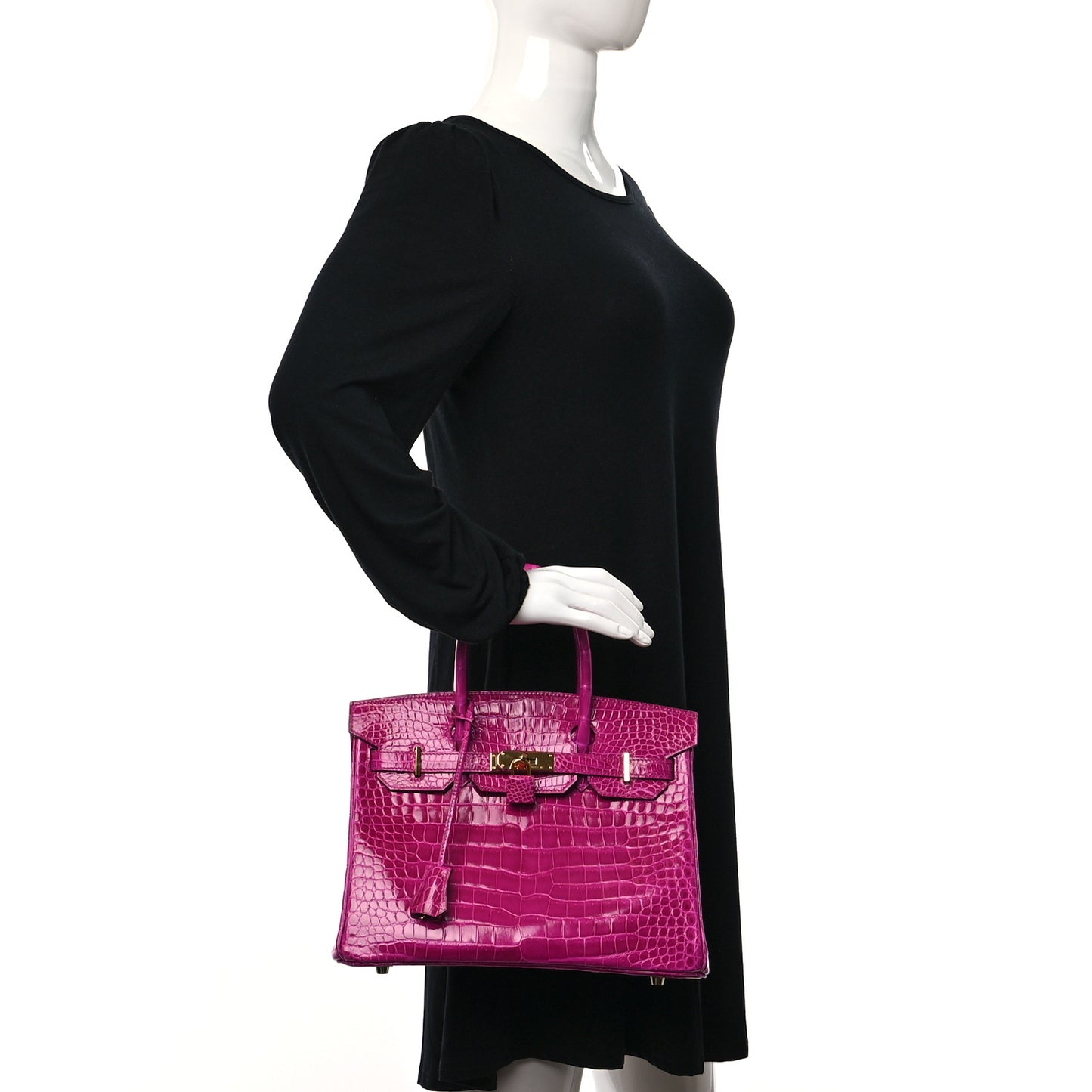 Shiny Porosus Crocodile Birkin 30 Rose Scheherazade