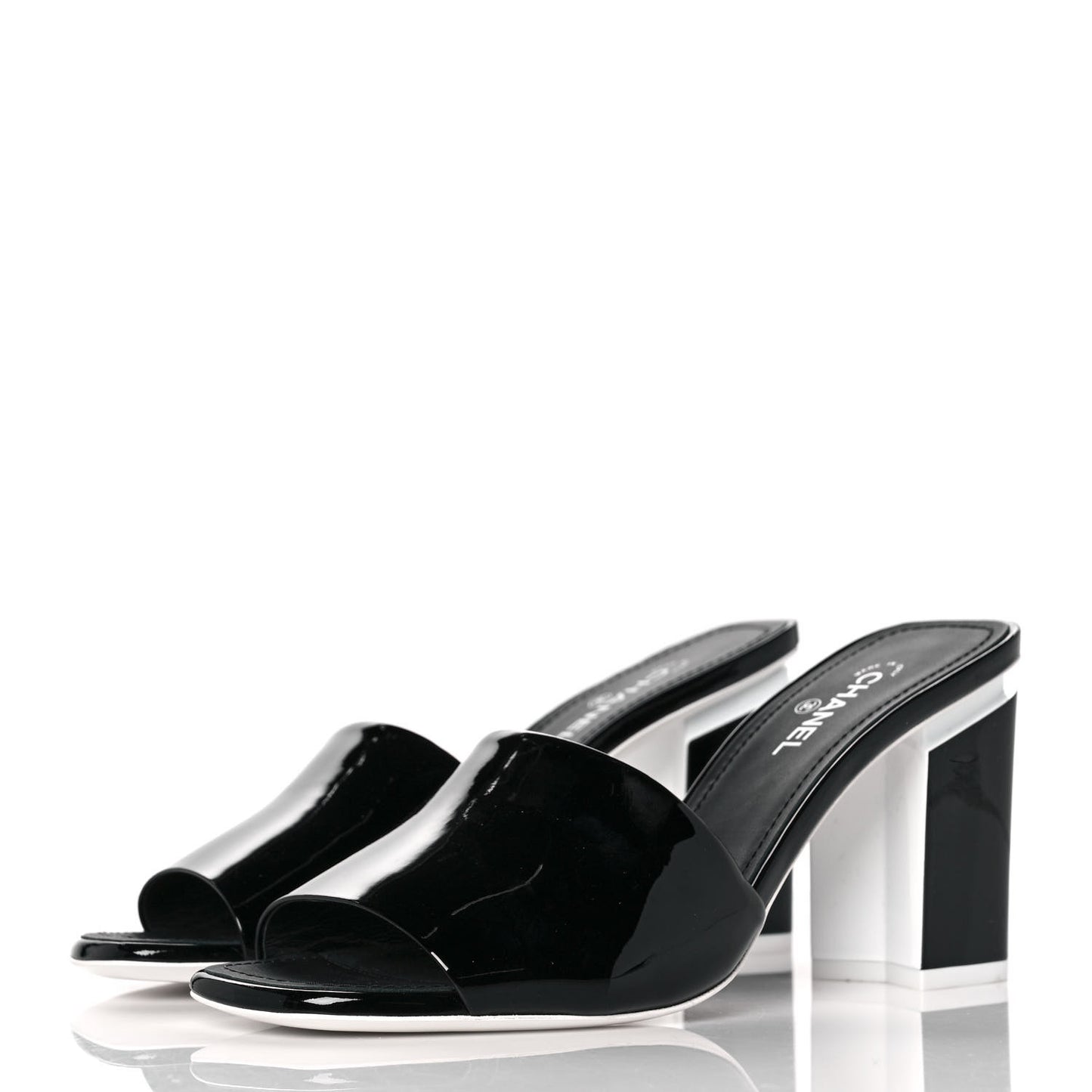 Patent CC Mules 37 Black White