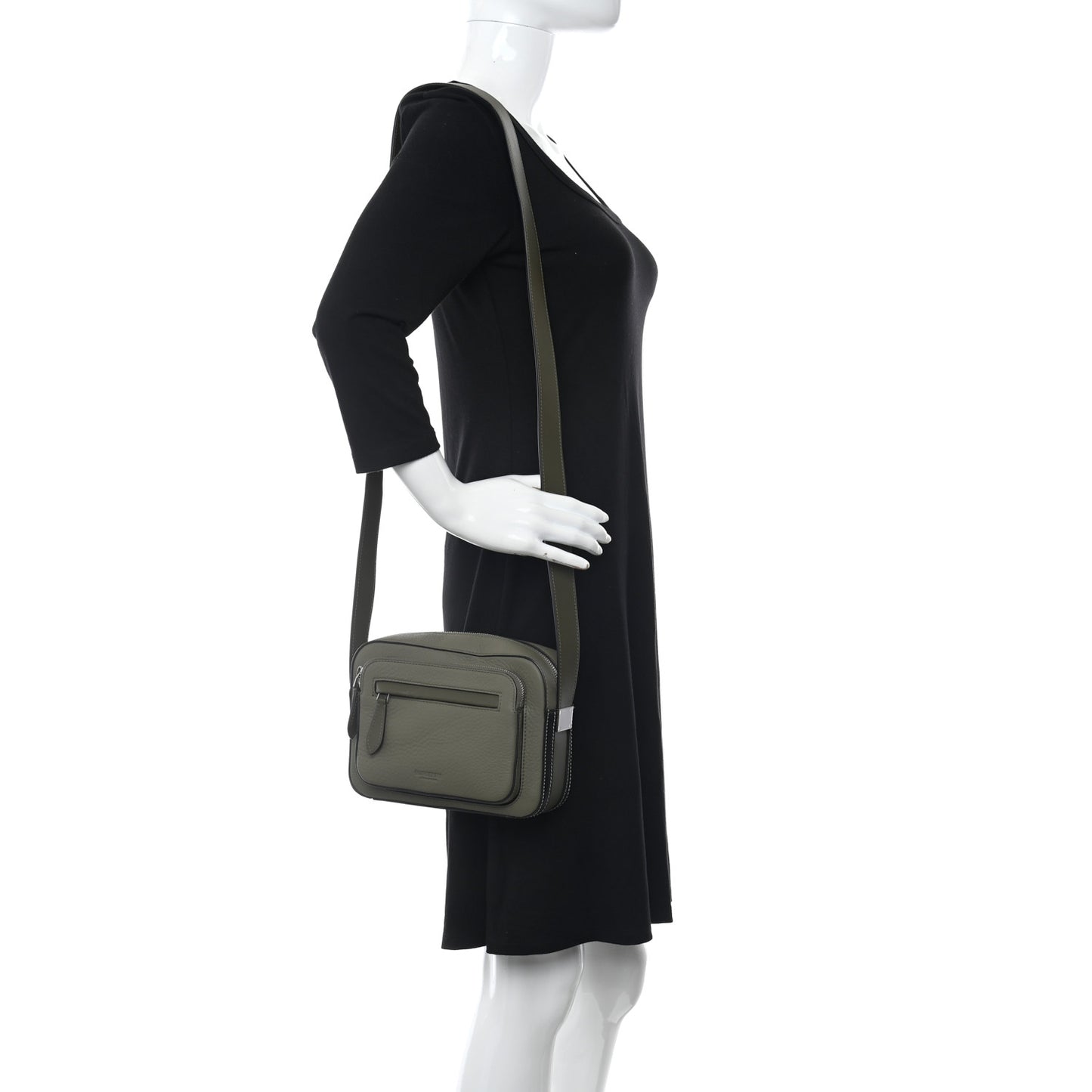 Grained Calfskin Olympia Crossbody Bag Dark Khaki Green