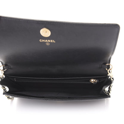 Chanel Lambskin Quilted Boy Wallet On Chain WOC Black 5 of 13