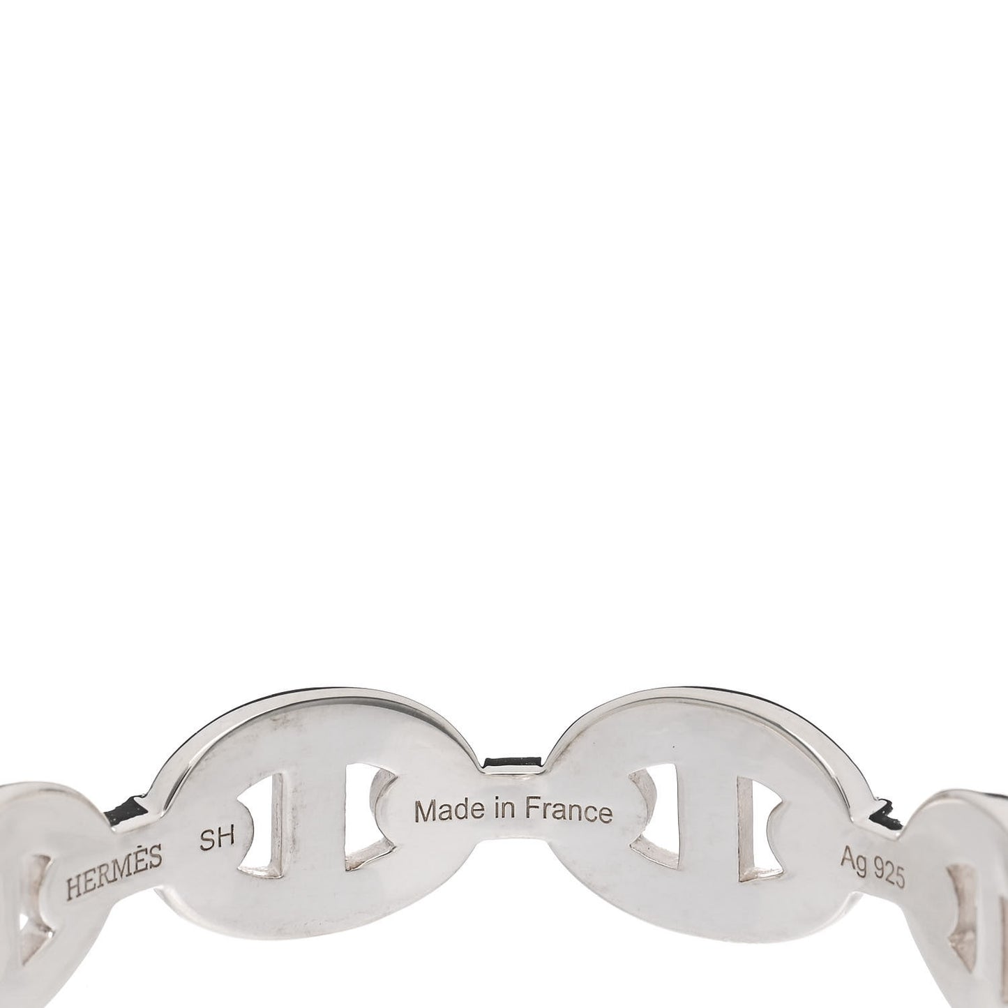 Sterling Silver MM Chaine d'Ancre Enchainee Cuff Bracelet SH