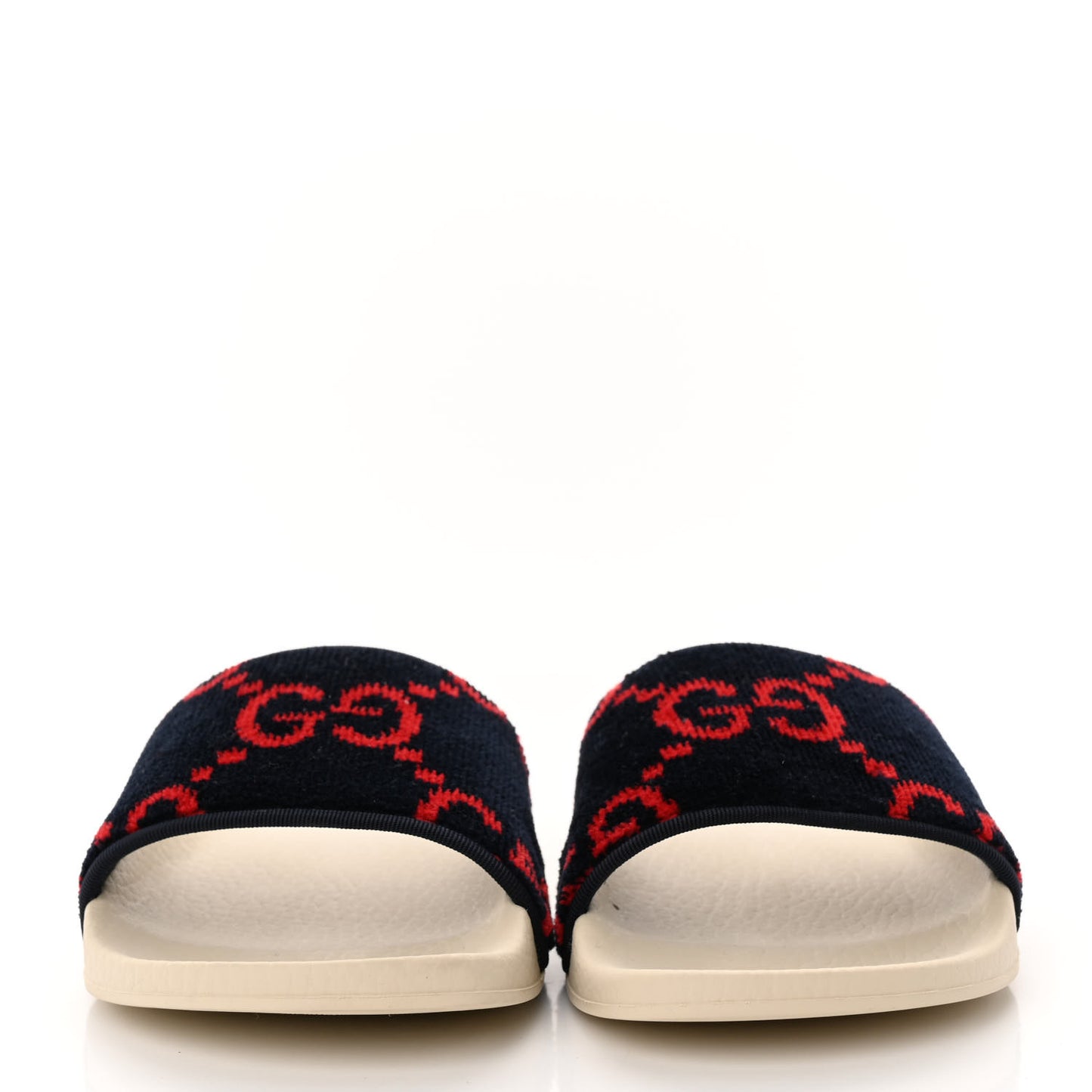 Terry Cloth GG Monogram Slide Sandals 36 Blue Red