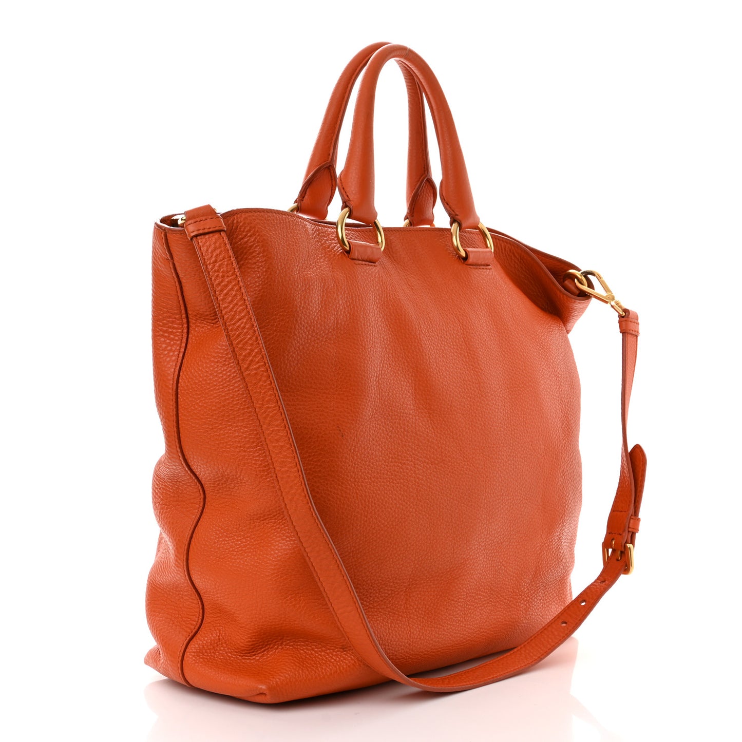 Vitello Daino Shopping Tote Papaya