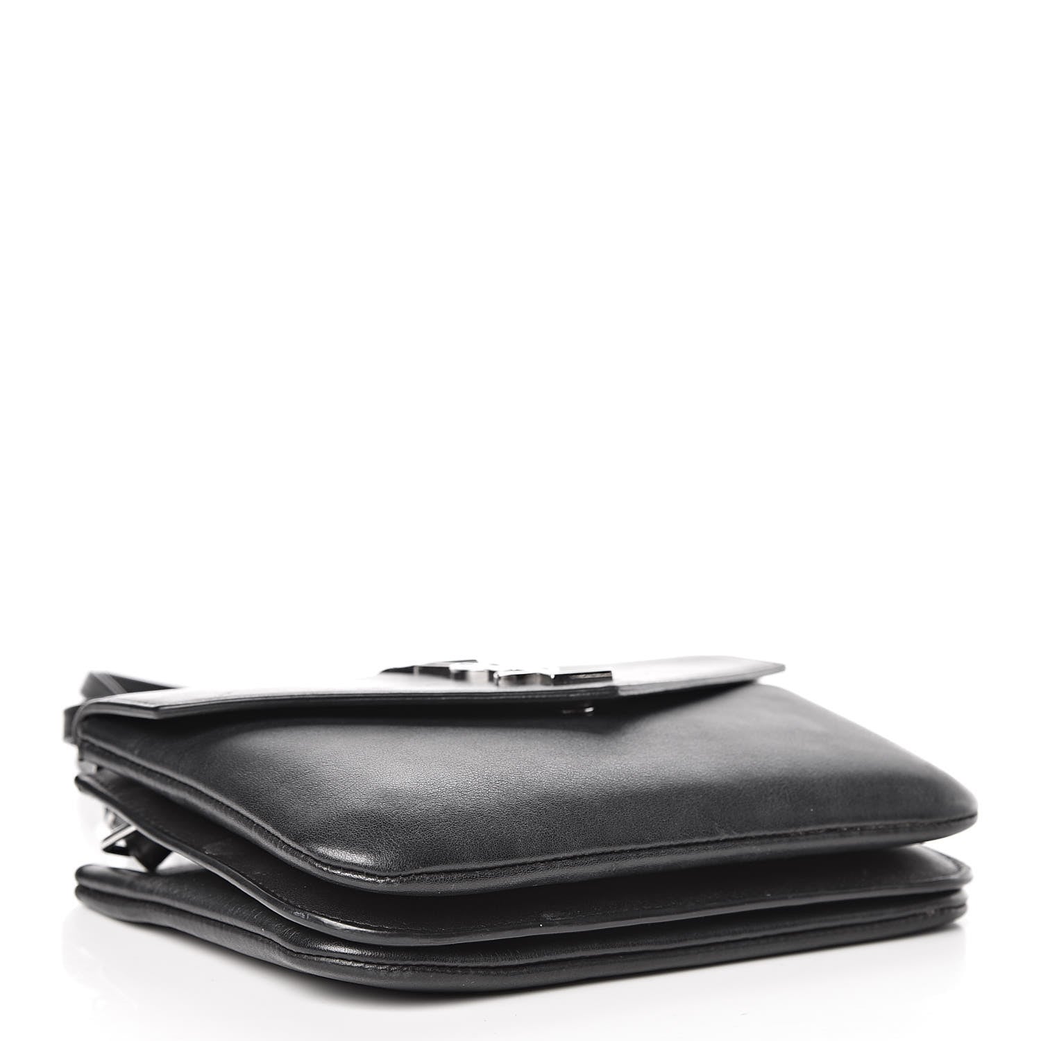 Saint Laurent Calfskin Monogram Tri Pocket Crossbody Bag Black 4 of 13