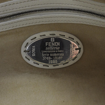 Fendi Calfskin Romano Selleria Bowler White 9 of 10