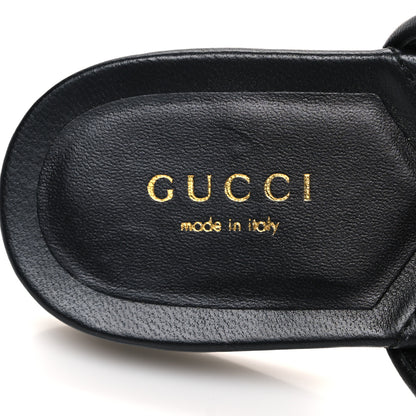 Gucci Nappa Charlotte Double G Marmont Thong Sandals 37 Black 9 of 11