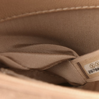 Chanel Grained Calfskin Stitched Enamel CC Flap Bag Beige 7 of 10