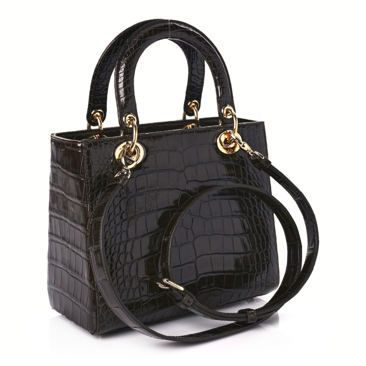 Christian Dior Alligator Medium Lady Dior Brown 3 of 8