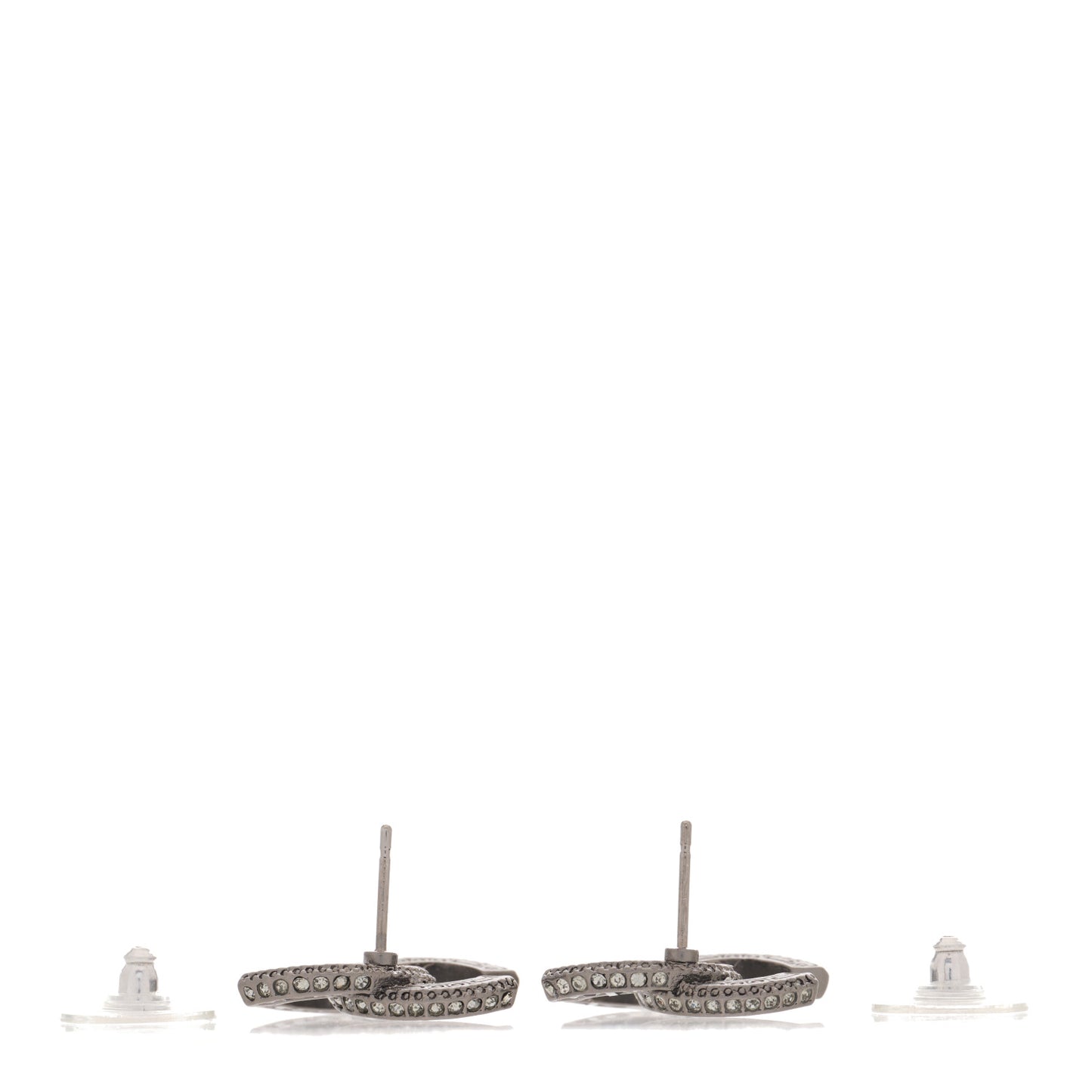 Ruthenium Crystal CC Earrings Black