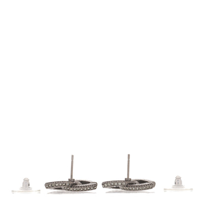 Chanel Ruthenium Crystal CC Earrings Black 2 of 3