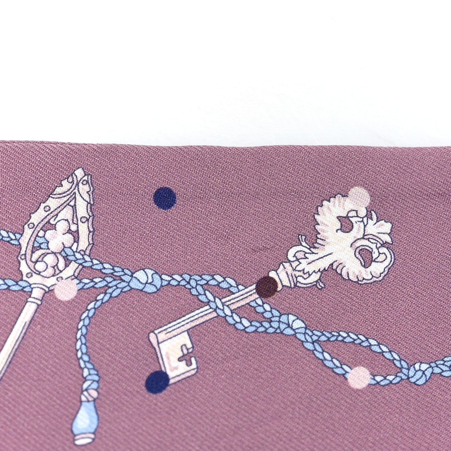 Hermes Silk Les Cles A Pois Twilly Marron Glace Gris 4 of 4