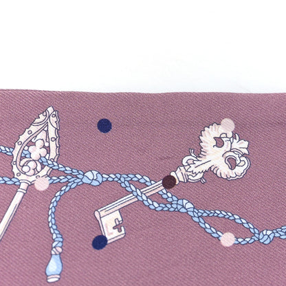 Hermes Silk Les Cles A Pois Twilly Marron Glace Gris 4 of 4