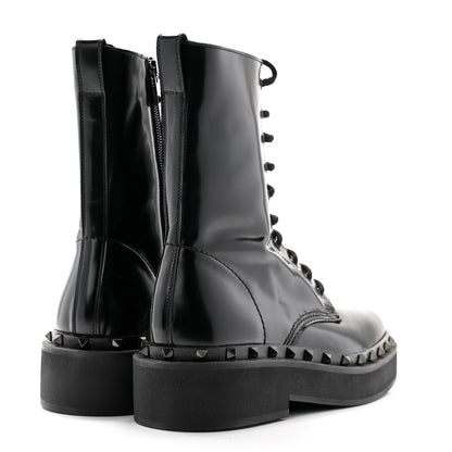 Valentino Garavani Calfskin Rockstud M-Way 50mm Combat Boots 40.5 Black 4 of 8